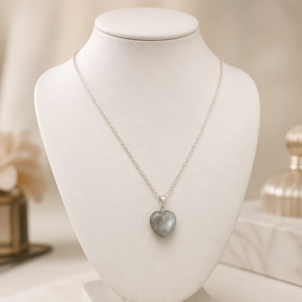 Grey Heart Necklace