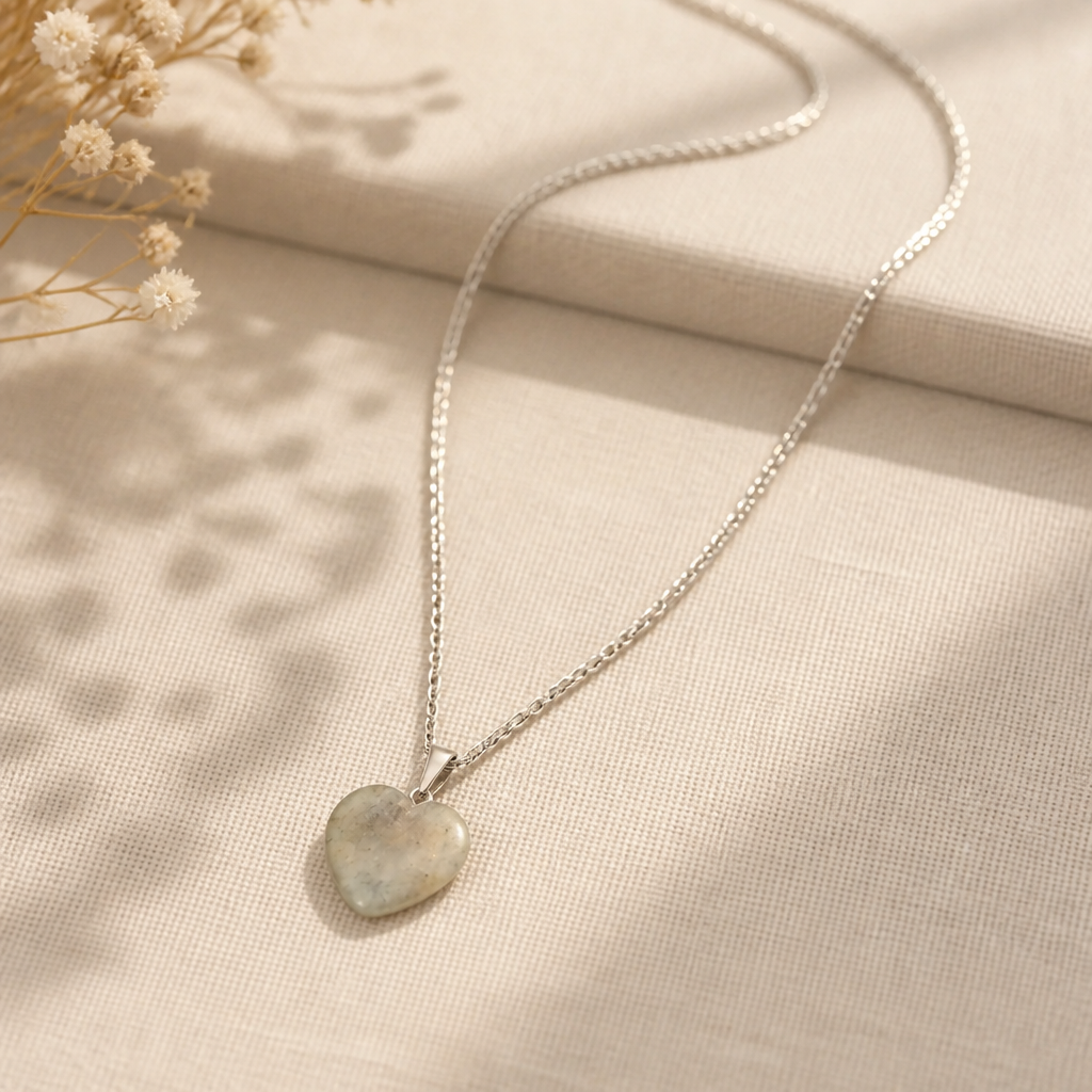 Grey Heart Necklace