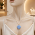 Pale Blue Heart Necklace